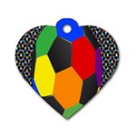 Team Soccer Coming Out Tease Ball Color Rainbow Sport Dog Tag Heart (One Side) Front