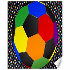 Team Soccer Coming Out Tease Ball Color Rainbow Sport Canvas 11  X 14   by Mariart