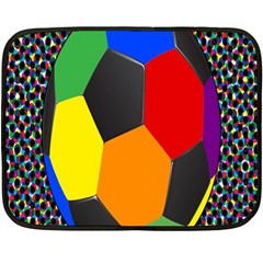 Team Soccer Coming Out Tease Ball Color Rainbow Sport Double Sided Fleece Blanket (mini) 