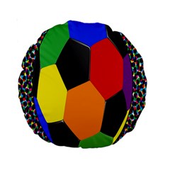 Team Soccer Coming Out Tease Ball Color Rainbow Sport Standard 15  Premium Round Cushions by Mariart