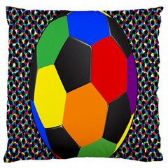 Team Soccer Coming Out Tease Ball Color Rainbow Sport Standard Flano Cushion Case (two Sides) by Mariart