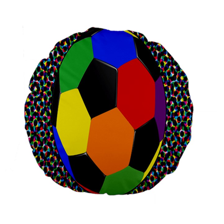 Team Soccer Coming Out Tease Ball Color Rainbow Sport Standard 15  Premium Flano Round Cushions