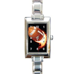 Super Football American Sport Fire Rectangle Italian Charm Watch