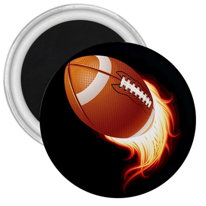 Super Football American Sport Fire 3  Magnets