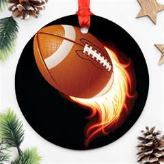 Super Football American Sport Fire Ornament (round)