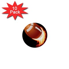 Super Football American Sport Fire 1  Mini Buttons (10 Pack)  by Mariart