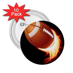 Super Football American Sport Fire 2 25  Buttons (10 Pack)  by Mariart