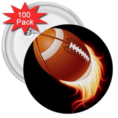 Super Football American Sport Fire 3  Buttons (100 Pack)  by Mariart