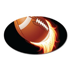 Super Football American Sport Fire Oval Magnet by Mariart