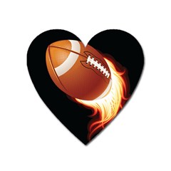 Super Football American Sport Fire Heart Magnet by Mariart