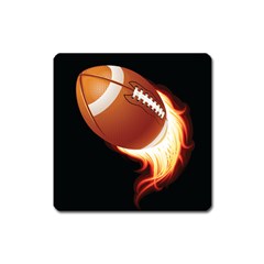 Super Football American Sport Fire Square Magnet by Mariart