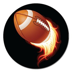 Super Football American Sport Fire Magnet 5  (round) by Mariart