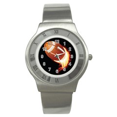 Super Football American Sport Fire Stainless Steel Watch