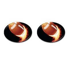 Super Football American Sport Fire Cufflinks (oval) by Mariart