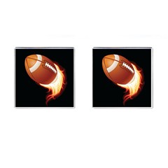 Super Football American Sport Fire Cufflinks (square) by Mariart