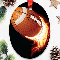 Super Football American Sport Fire Oval Ornament (two Sides) by Mariart