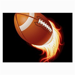 Super Football American Sport Fire Large Glasses Cloth by Mariart