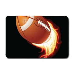 Super Football American Sport Fire Small Doormat  by Mariart