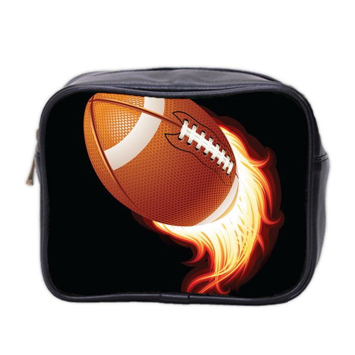 Super Football American Sport Fire Mini Toiletries Bag 2-Side