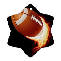 Super Football American Sport Fire Snowflake Ornament (two Sides) by Mariart