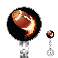 Super Football American Sport Fire Stainless Steel Nurses Watch by Mariart