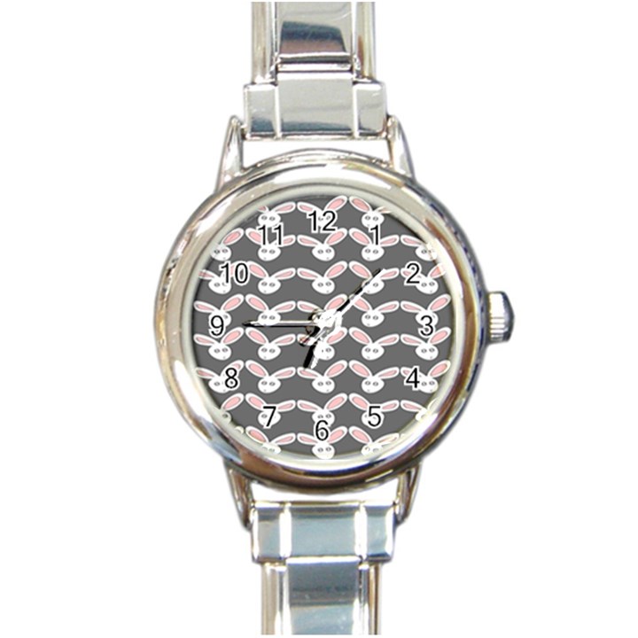 Tagged Bunny Illustrator Rabbit Animals Face Round Italian Charm Watch