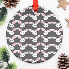 Tagged Bunny Illustrator Rabbit Animals Face Ornament (round) by Mariart