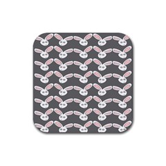 Tagged Bunny Illustrator Rabbit Animals Face Rubber Coaster (square) 