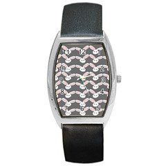 Tagged Bunny Illustrator Rabbit Animals Face Barrel Style Metal Watch by Mariart