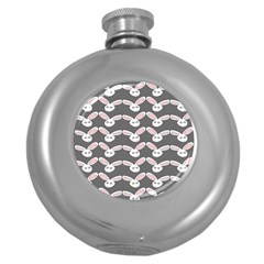 Tagged Bunny Illustrator Rabbit Animals Face Round Hip Flask (5 Oz) by Mariart