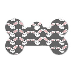 Tagged Bunny Illustrator Rabbit Animals Face Dog Tag Bone (one Side) by Mariart