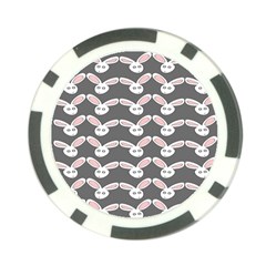 Tagged Bunny Illustrator Rabbit Animals Face Poker Chip Card Guard by Mariart