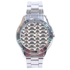 Tagged Bunny Illustrator Rabbit Animals Face Stainless Steel Analogue Watch by Mariart