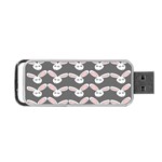 Tagged Bunny Illustrator Rabbit Animals Face Portable USB Flash (One Side) Front