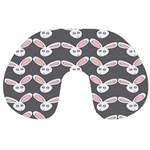 Tagged Bunny Illustrator Rabbit Animals Face Travel Neck Pillows Front