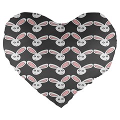 Tagged Bunny Illustrator Rabbit Animals Face Large 19  Premium Flano Heart Shape Cushions