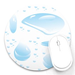 Water Drops Bubbel Rain Blue Circle Round Mousepads