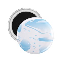 Water Drops Bubbel Rain Blue Circle 2 25  Magnets