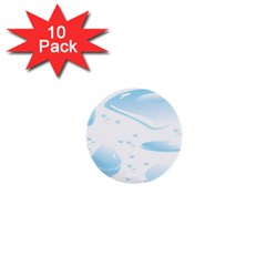 Water Drops Bubbel Rain Blue Circle 1  Mini Buttons (10 Pack)  by Mariart