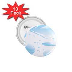 Water Drops Bubbel Rain Blue Circle 1 75  Buttons (10 Pack)