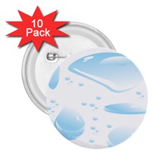 Water Drops Bubbel Rain Blue Circle 2 25  Buttons (10 Pack) 