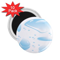 Water Drops Bubbel Rain Blue Circle 2 25  Magnets (10 Pack) 