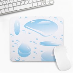 Water Drops Bubbel Rain Blue Circle Large Mousepads