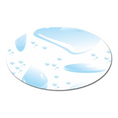 Water Drops Bubbel Rain Blue Circle Oval Magnet by Mariart