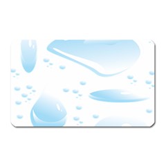 Water Drops Bubbel Rain Blue Circle Magnet (rectangular)