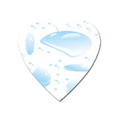 Water Drops Bubbel Rain Blue Circle Heart Magnet by Mariart