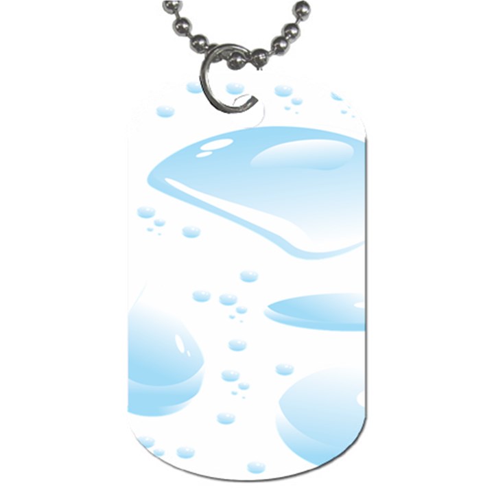 Water Drops Bubbel Rain Blue Circle Dog Tag (Two Sides)