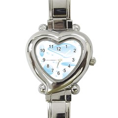 Water Drops Bubbel Rain Blue Circle Heart Italian Charm Watch by Mariart