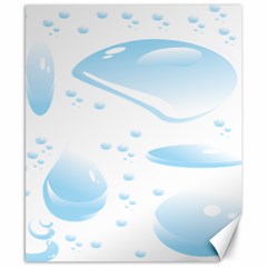 Water Drops Bubbel Rain Blue Circle Canvas 8  X 10 