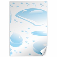 Water Drops Bubbel Rain Blue Circle Canvas 12  X 18   by Mariart